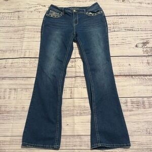 Danesi Stretch Denim Blue Jeans Embellished Women's Size 15 (Fits 32x30)